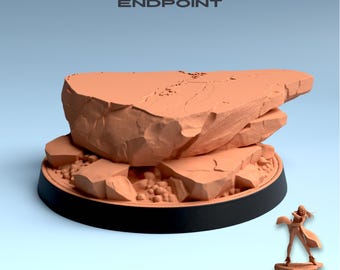 Base STL de 32 mm – Base de exhibición "Endpoint" de Fantasy Wargaming – Base de héroe en miniatura imprimible – Descarga digital de terreno fantástico