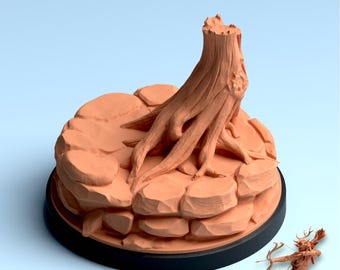 Base STL de 32 mm – Base de exhibición para juegos de guerra de fantasía "Páramos Muertos" – Base imprimible para miniaturas de héroes – Descarga digital de terreno de fantasía
