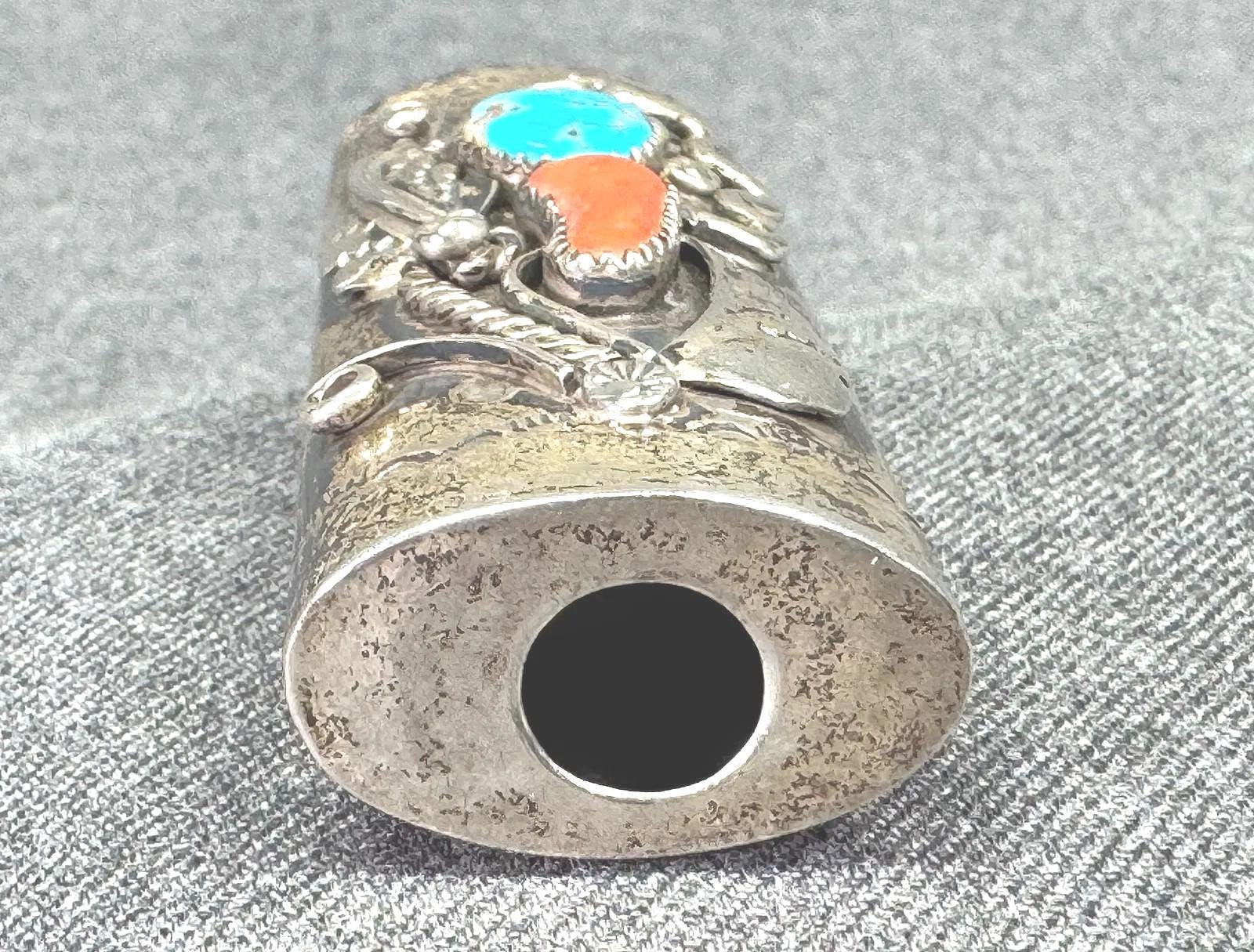 Vintage, Navajo Native American Sterling Silver Turquoise Coral