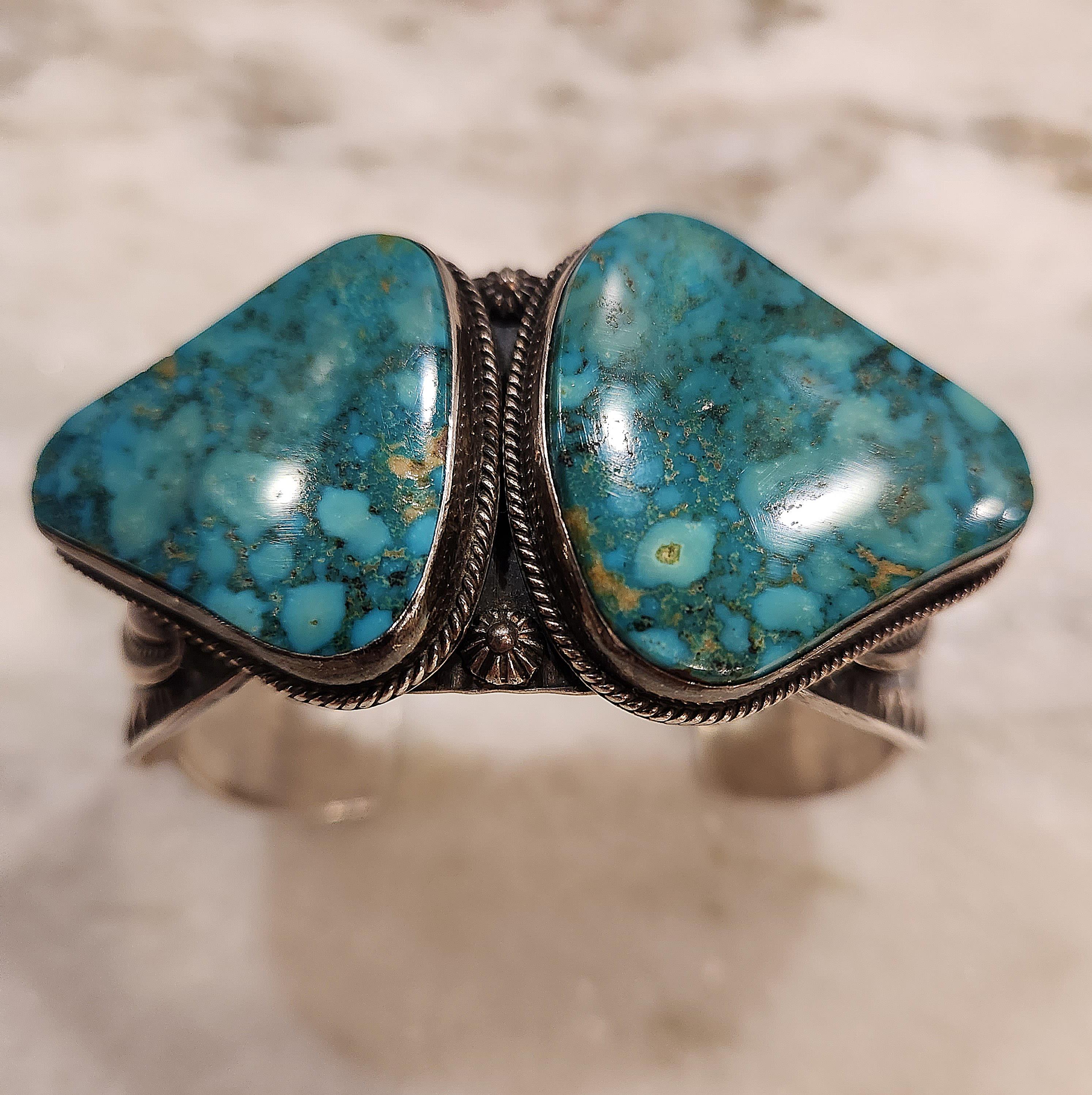 アクセサリー Navajo Gary Reeves Turquoise Bangle Rare Vintage Navajo Natural Turquoise Cuff Bracelet by G. Reeves