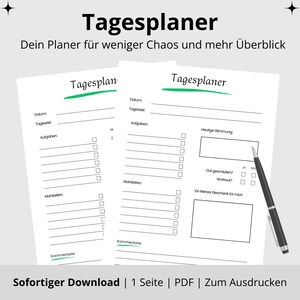Dagelijkse planner om af te drukken | PDF-sjabloon van 1 pagina voor taken, maaltijden, stemming en dagelijkse doelen | Structuur en focus voor je dagelijkse leven