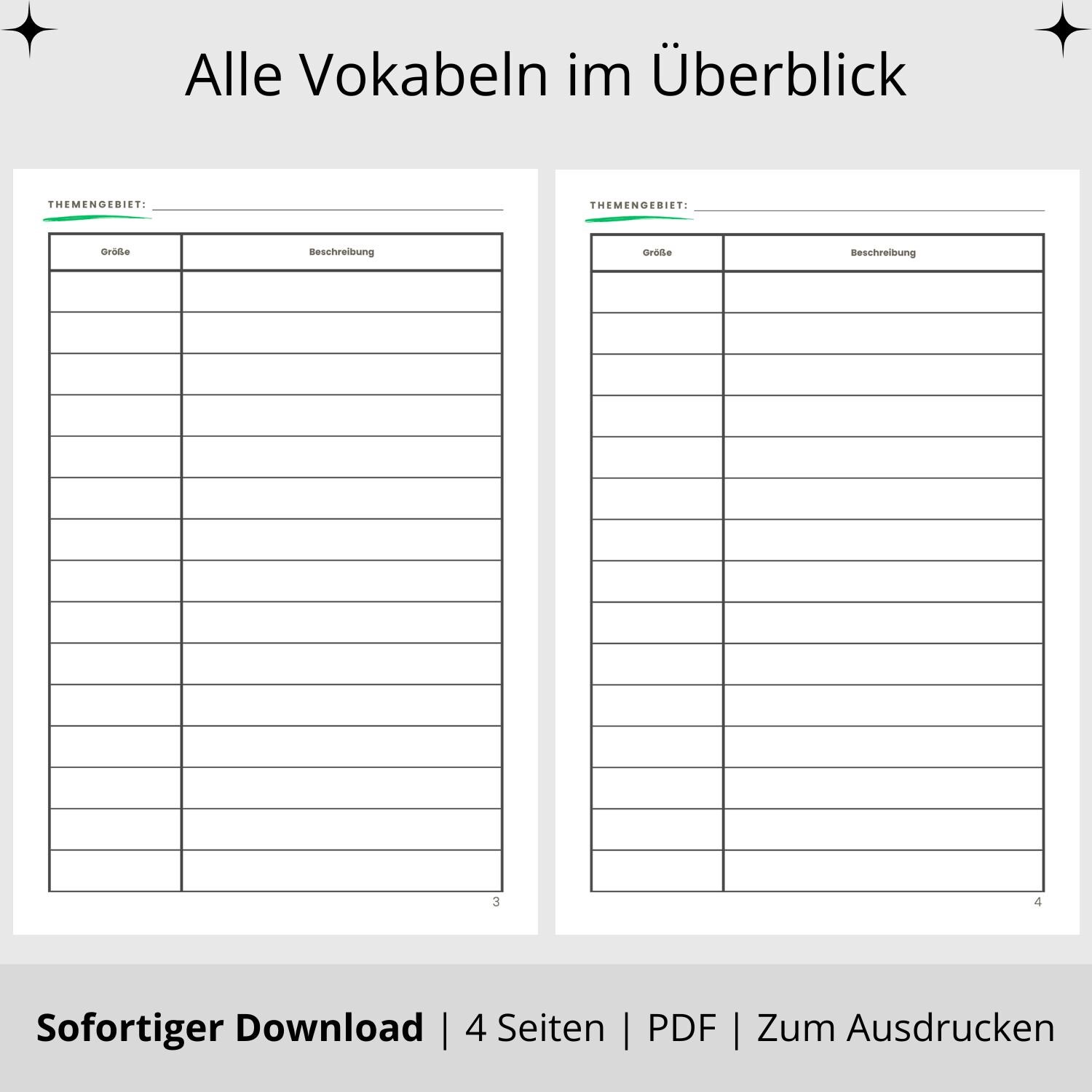 Vocabulary Notebook Template PDF for Students, Pupils, and Trainees ...