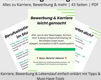 Application & career made easy | 43-page PDF guide | Application tracker, salary negotiation checklist, social media profile check
