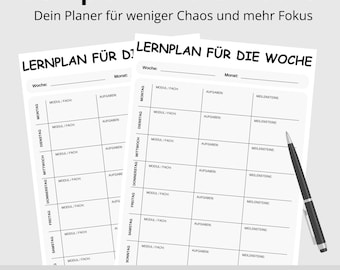 Weekly Study Plan | Printable PDF | Structured weekly schedule for students, pupils, and trainees | Tasks, modules, and milestones