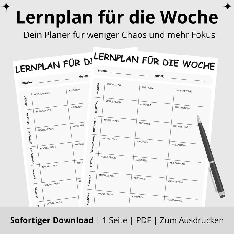 Plan de aprendizaje semanal | PDF para imprimir | Horario semanal estructurado para estudiantes, alumnos y becarios | Tareas, módulos e hitos imagen 1