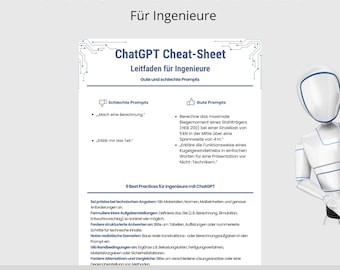 ChatGPT Cheat Sheet for Engineers | 8-page printable PDF | Compact AI guide for engineers with ChatGPT