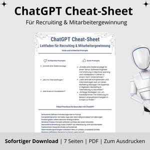 Arkusz informacyjny ChatGPT dla rekruterów | 7-stronicowy plik PDF do druku | Kompaktowy przewodnik AI do efektywnego rekrutowania z ChatGPT