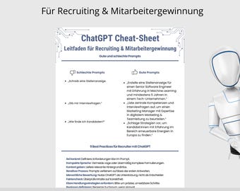 ChatGPT Cheat Sheet for Recruiters | 7-page printable PDF | Compact AI guide for efficient recruiting with ChatGPT