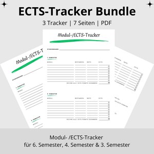 Modul- / ECTS-Tracker Bundle | ECTS- und Modulübersicht für 6, 4 & 3 Semester | PDF-Vorlagen zum Ausdrucken | Dokumentation im Studium