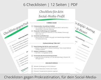 Checklist Bundle for Studying & Everyday Life | 12-page PDF template for printing | Strategic checklists for focus, planning, and organization