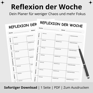 Reflection of the Week Planner | Printable PDF | Reflection list for students, pupils & trainees | Weekly self-reflection