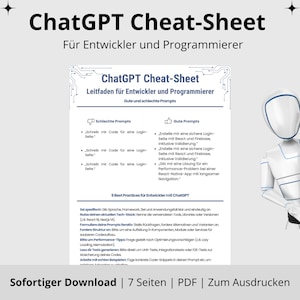 ChatGPT Cheat Sheet für Programmierer | 7-seitige PDF zum Ausdrucken | Kompakter KI-Leitfaden für effizientes Programmieren mit ChatGPT