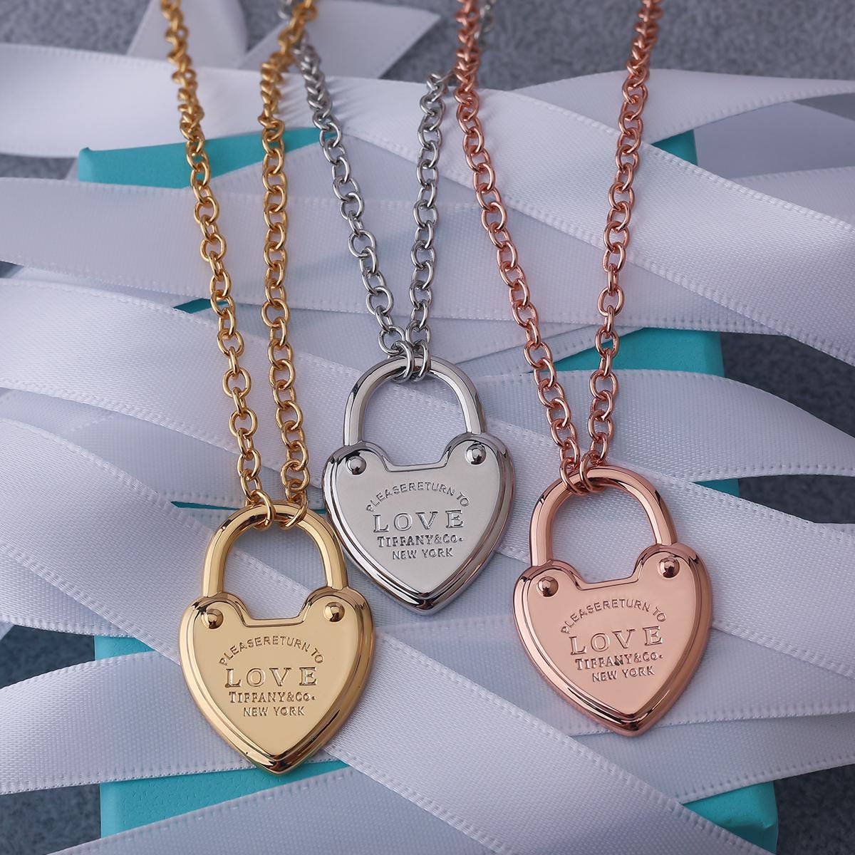 Rose Gold Padlock Tiffany Necklace Tiffany Heart Padlock 18k Rose