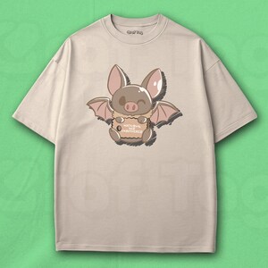 Camiseta Nocturna y Despreocupada, Linda Camiseta con Gráfico de Murciélago, Camiseta de Algodón Kawaii, Regalo para Amantes de los Animales, Camiseta de Halloween