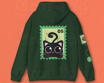 Unisex hoodie met kattenthema, gezellig sweatshirt voor kattenliefhebbers, cadeaus voor eigenaren van gezelschapsdieren, leuke hoodie voor kattenverzending, perfect voor alle gelegenheden