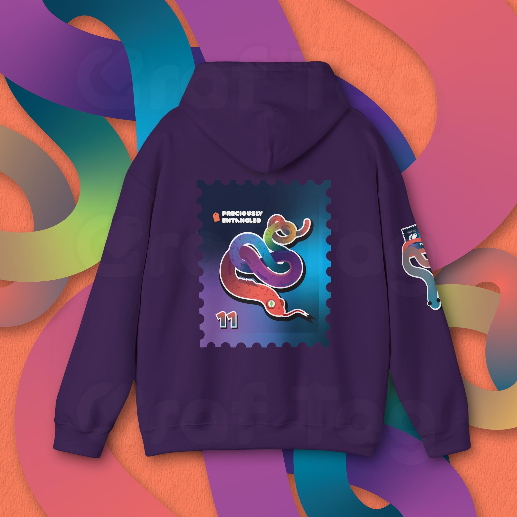 Rainbow Snake Hoodie: Preciously Entangled Graphic Print - Unisex