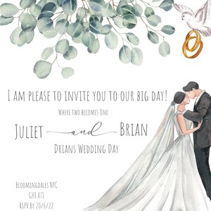 Elegant Watercolor Wedding Invitation | Wedding Invitation | Digital Download | Customizable Template