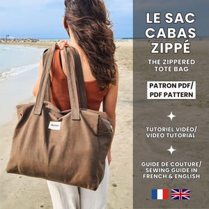 Tragetasche mit Reißverschluss | Mit Reißverschluss | Geräumig und vielseitig | PDF-Muster | Video-Tutorial