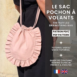 Borsa con coulisse e volant | Borsa da sera foderata | Compatta e raffinata | Modello PDF | Video tutorial