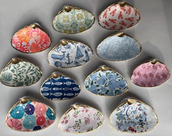 Cape Cod Clam Shell Jewelry Dish: Coastal Trinket Tray, Handmade Decor