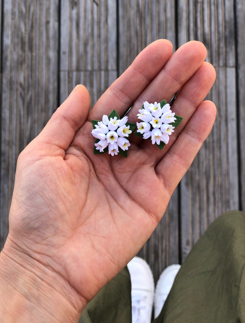 Wedding Earrings Flower Floral Earrings Bridal Earrings Miniature Flowers Flower Earrings Lily Of The Valley Earrings Bridesmaids Gifts