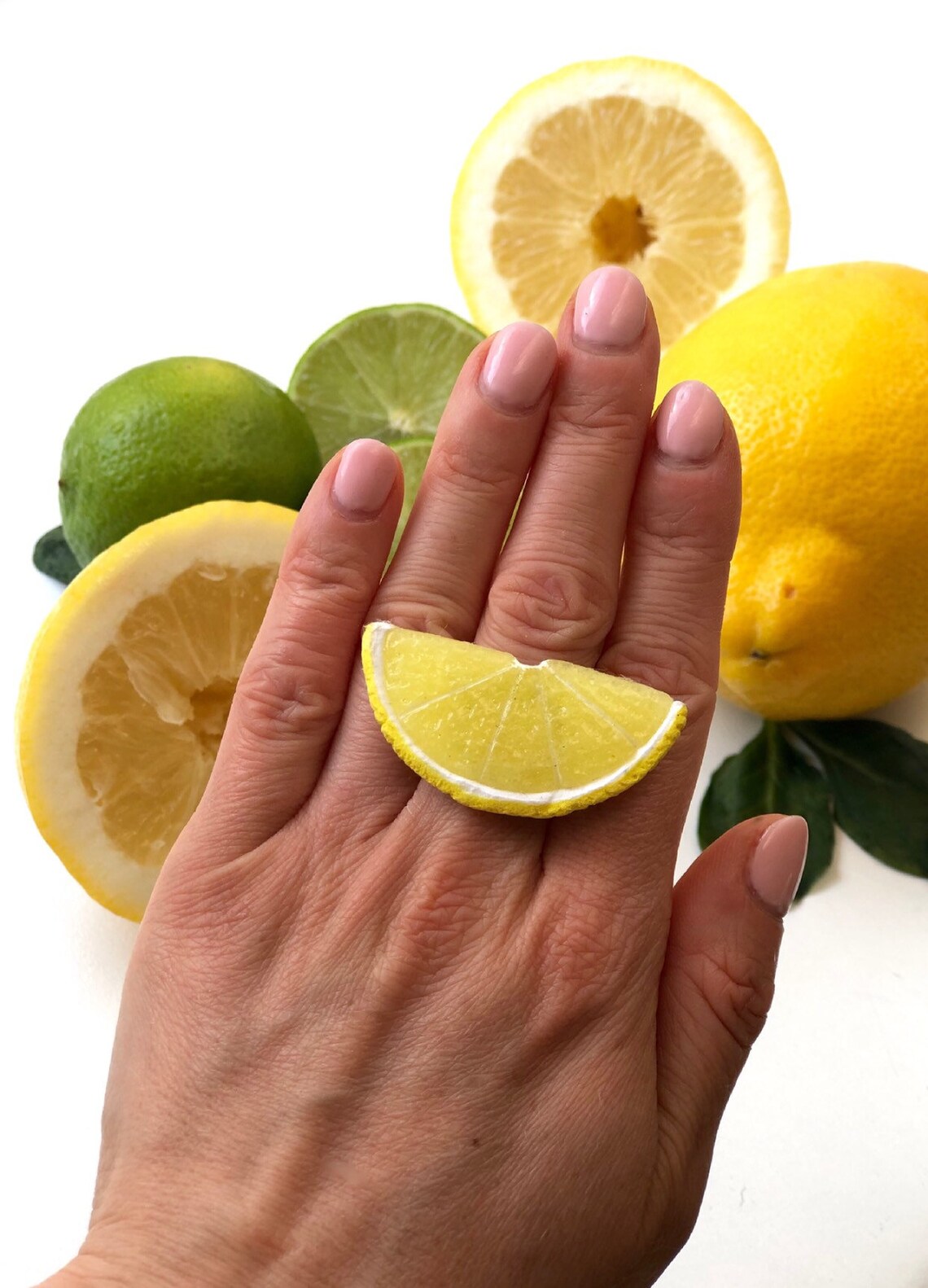 Lemon Ring Citrus Ring Cute Ring Adjustable Ring Fruit Etsy