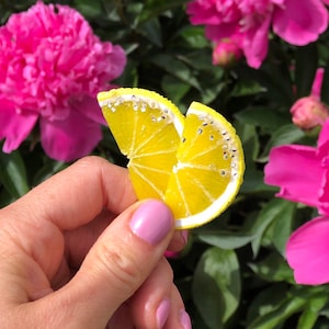 Lemon Pin, Citrus Pin, Cute Pin, Pins Cute, Fruit Pin, Fashion Pin, Summer Brooch, Realistic Lemon Brooch Pin, Sweet Lemon Slice Pin
