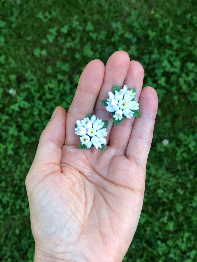 Wedding Earrings Flower Floral Earrings Bridal Earrings Miniature Flowers Flower Earrings Lily Of The Valley Earrings Bridesmaids Gifts