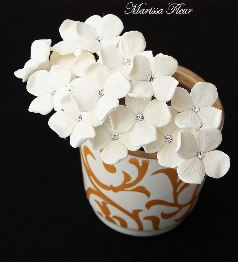 Bridal Hair Pins, Set of 8 Hair Pins, Bridal Hydrangea Hair Pins With