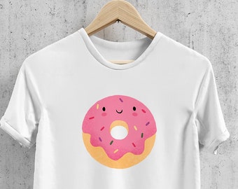 Donut Shirt, Donut T Shirt, Donut Tee, Donut tshirt, Foodie T shirt, Kawaii T Shirt, Foodie Gift, Donut Lovers Gift, Pink Sprinkles Donut