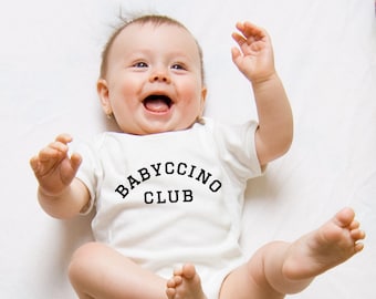 Babyccino Club Onesie®, Babycino Shirt, New Mum Gift, Cousin Onesie®, Baby Coming Home Outfit, New Sister, New Brother, Babyccino Onesie®