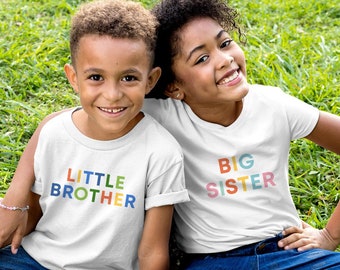 Big Sister Little Brother Matching Shirts, Big Brother Little Sister Shirts, Brother Tees, Toddler and Baby Outfits, Pregnancy announcement