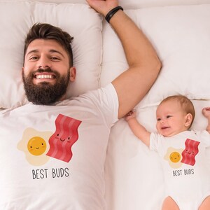 Best Buds Dad and Baby Matching Shirts, Dad and Daughter Shirts, Father Son Matching Shirts, New Dad Gift, Fathers Day Matching T-Shirts image 3