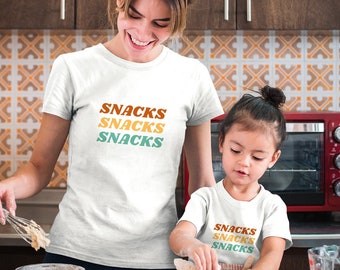 Snacks Mommy and Me Outfits, Mother's Day Shirts, Mother Daughter Matching Tees, Mother and Son Matching Shirts, New Mom Gift, Gift for Mum