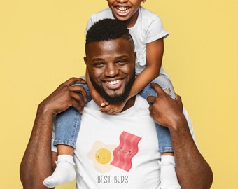 Father and Son Best Buds Baseball Jerzees Matching T-Shirts