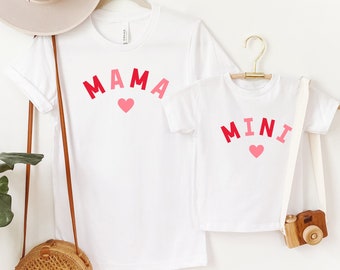 Mama and Mini Shirts, Kids Valentines Day Shirt, Girls Valentines Day Shirt, Girls Heart Shirt, Mommy and Me Valentine, Mommy and Me TShirts