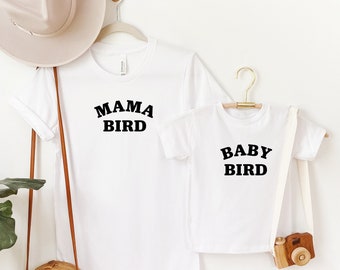 Mama Bird and Baby Bird Mommy and Me Outfits, Mother's Day Shirts, Mother Daughter Matching Tees, Mother and Son Matching tees, New Mom Gift