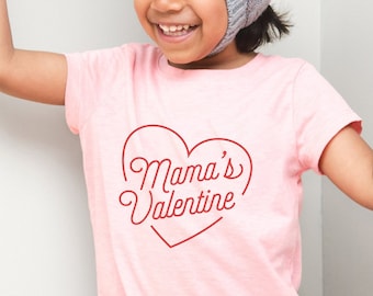 Mama's Valentine Kids Tee, Valentine's Day Toddler Shirt, Mommy Is My Valentine, Toddler Girl Valentine, Toddler Boy, Baby Valentine Outfit