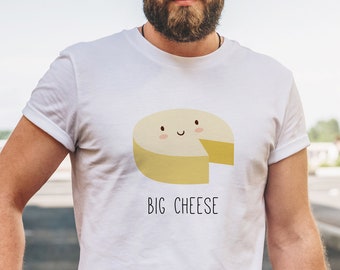 Big Cheese Tshirt, Graphic Tee, Funny Foodie Shirt, Kawaii Unisex Shirt, Cheese Lover Shirt, Funny Shirt for Men Boyfriend Gift Gift for him