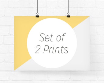 Your choice of 2 prints - Wall Decor, Home Decor, Custom Print Set, Giclée prints, Set of 2 Prints, Nursery Print Set, Set of Two Prints