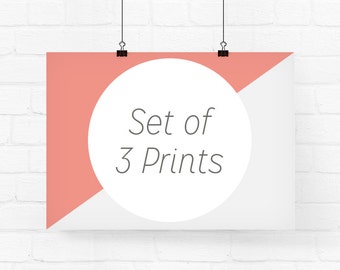 Your choice of 3 prints - Archival Fine Art Prints, Wall Art Set, Custom Print Set, Set of 3 Prints, Nursery Prints Set, Art Print Set