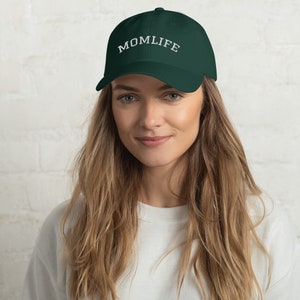 Mom Life Hat, Momlife, Mother's Day Hat, New Mom Gift, Mother's Day Gift, Mom To Be Gift, Embroidered Hat, Black Mama Hat, Mom Baseball Cap Green