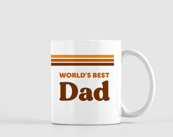 Retro Dad Mug, World's Best Dad Mug, Dad Gifts, Father's Day Gift, Birthday Gifts for Dad, Vintage Dad Mug, Groovy Christmas gift for Dad