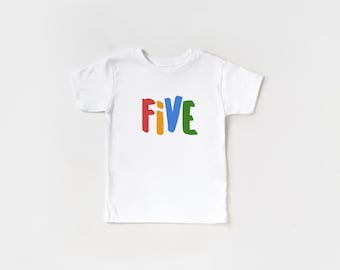 Camisa del quinto cumpleaños, camisa cinco, camiseta del cumpleaños de la 5a niña, camiseta del quinto cumpleaños del niño, traje del 5o cumpleaños, camisa del 5o cumpleaños, camiseta del día de los niños