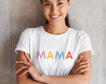 Rainbow Mama Shirt, Rainbow Mom Gift, Gifts for Mom, New Mom Gift, Mom shirt, Christmas Gift For Mom, Mama Tee, Rainbow Mom Tshirt