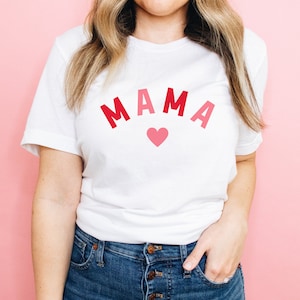 Mama Valentine's Tshirt, Mama Mother's Day Shirt, Mother's Day Gift, New Mom Gift, Mama Shirt, Valentine's Mom Tee, Pink Mama T-shirt image 1