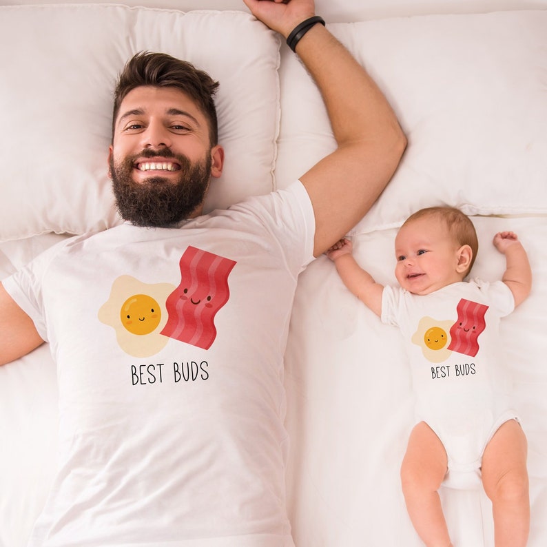 Best Buds Dad and Baby Matching Shirts, Dad and Daughter Shirts, Father Son Matching Shirts, New Dad Gift, Fathers Day Matching T-Shirts image 3