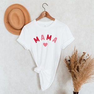 Mama Valentine's Tshirt, Mama Mother's Day Shirt, Mother's Day Gift, New Mom Gift, Mama Shirt, Valentine's Mom Tee, Pink Mama T-shirt image 2