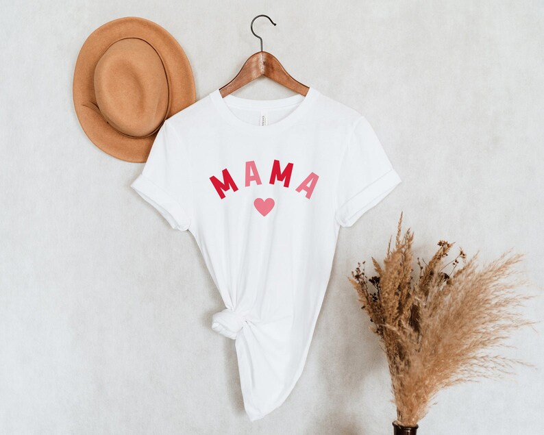 Mama Valentine's Tshirt, Mama Mother's Day Shirt, Mother's Day Gift, New Mom Gift, Mama Shirt, Valentine's Mom Tee, Pink Mama T-shirt image 2