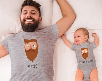 Beardo Matching Tees, Father and Son Matching T-shirts, Dad and Daughter Shirts, Dad and Baby Matching Tshirts, New Dad Gift, Father Son Tee